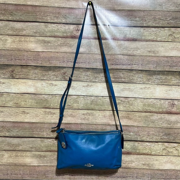 Coach Blue Leather Crosby Crossbody - Picture 1 of 11